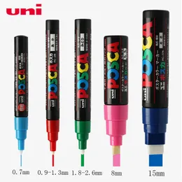 Marker 5 teile/satz Uni POSCA Marker Stift Auf Wasserbasis PC1M/3M/5M/8K/17K Pop Poster Werbung Stift Handgemalte Comic Graffiti Malerei