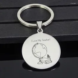 Keychains Teacher's KeyChain Est Personality Pendant "I Love My Teacher" Jewelry for Geography Teacher YP7214