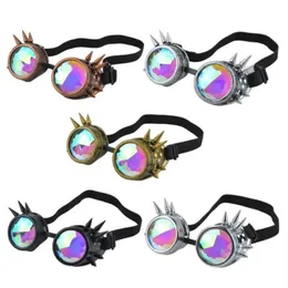 Steampunk Sunglasses Uisex Kaleidoscope Sun Glasses Halloween Goggles Masquerade Party Ornamental Round Frame Adumbral