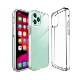 Transparenta telefonfodral för iPhone 15 14 13 mini 12 11 Pro XS Max XR 8 7 6 Plus Samsung S24 S23 S22 Note20 Ultra Soft TPU Silicone Clear Cover