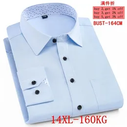 Herrenhemden Große Größe 10XL 11XL 12XL 13XL 14XL Herren Langarm Revers Business Büro Business 10 Farben Formales blaues Hemd 6XL 7XL 8XL 230628