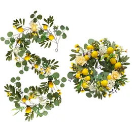Andere Event- und Partyzubehör, künstliche Zitronen-Rattan-Eukalyptus-Rosenschaum-Frucht, grüne Pflanze, Innendekoration 230628