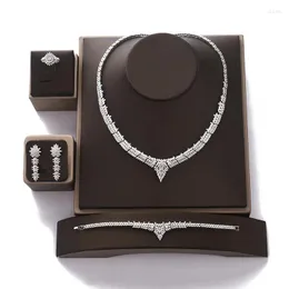 Necklace Earrings Set Jewelry HADIYANA Fashion Vintage Bracelet Ring And Women Wedding Party CNY0017 Conjunto De Joyas