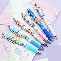 ペン36 PCS/ロットKAWAII DORAEMEN PRESS GEL PEN COTE 0.5mm Black Ink Pens Gift Stationery Office Supplies Wholesale