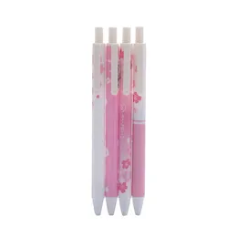 Pennor 48 datorer/Lot Kawaii Sakura Press Gel Pen Söt 0,5 mm svart bläck Neutrala pennor Promotion Present Stationery School Supplies