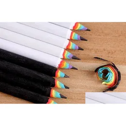 Pencils Arino Arcobaleno Di Legno 2B Hb Matite Kawaii Gradiente Studente Cilindrica Matita Per I Bambini Il Regalo Forniture Scolast Dhv2P