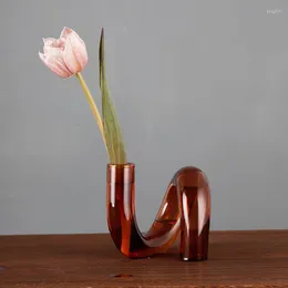 Vasen Blumenvase für Tischdekoration Wohnzimmer Fleur Ornamente Desktop getrocknetes Glas