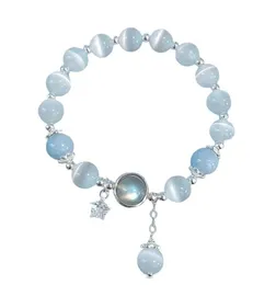 Braccialetti di design con perline Star Butterfly Opal Aquamarine Moonstone Crystal Bracciale da donna per ragazza Ladies Luxury Elastic 8Mm Bead Cha Otyfu