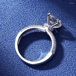 Bagues de grappe certifiées Moissanite fiançailles femmes 2.0ct D couleur Solitaire diamant mariage bijoux de mariée inclure boîte
