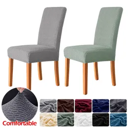 Chair Covers 1246 Pieces Jacquard Dining Room Chair Cover Spandex Elastic Stretch Slipcover For Kitchen el Banquet Living Room 230627