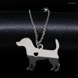 Pendanthalsband 2023 Guardian Angel Dog Silver Color Chain Halsband Män smycken djur rostfritt stål halslösa ras de cous07