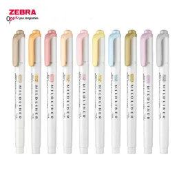 Markers 510pcs Color Arrival Japan ZEBRA Mildliner WKT7 Highlighter Pastel Light Double Tip Kawaii 230627