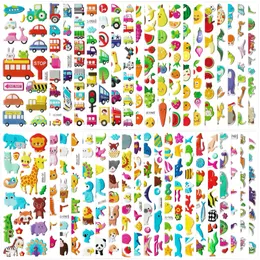 Наклейки для детских игрушек 40 листов 3D мультфильм 1000 пухлых оптом водонепроницаемый пузырь DIY стикер игрушки для скрапбукинга дети малыши познание подарок 230628