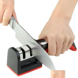 Sharpeners Household Quick 2 Stage Knife Sharpener Whetstone Stick Sharpening Tungsten Steel Ceramic Kitchen Knives Tool Handle Jy00 Dhp4G