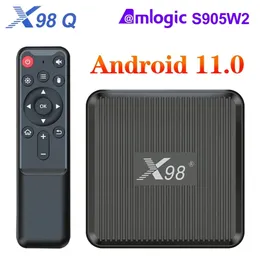 X98Q Android 11.0 Smart TV Box Amlogic S905W2 2.4G 5G Dual WiFi 4K HD AV1 Media Player 2GB/16 GB Ustaw górne pole