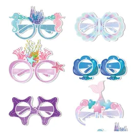 Party Decoration Sea Paper Glasses For Boys And Girls - Ocean Animal Themed Birthday Eyewear With Fun Frames Perfect Costume Supplie Dhtvu