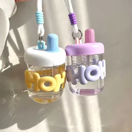 Kawaii glas vattenflaska med te infuser halm för dricka vatten kaffe boba te färsk juice mjölk bärbar flaska för barn flicka l230620