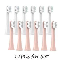 Escova de dentes 412 PCS Cabeças de escova substituíveis para XIAOMI T100 Sonic Electric Macio Cerdas DuPont Vácuo Bicos Recargas 230627