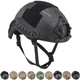 戦術的なヘルメット戦術的な高速ヘルメットMHタイプの保護軍人ヘルメットは、軍事スポーツ狩りのためのNVGマウントを備えていますHKD230628
