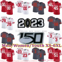 قمصان كرة قدم مخيطة من طراز XS-6XL NCAA هيوستن كوجر 23 ويلي سميث III 78 ويلسون وايتلي 3 ويليام جاكسون 37 زامار كيرفن 36 زائير تايلور 90 زاك فوغان