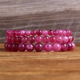 Strand Natural Rose Red Quartz Bracciali per le donne 4/6/8 / 10mm Crystal Mica Stone Reiki Energy Men Charm Yoga Gioielli Pulsera