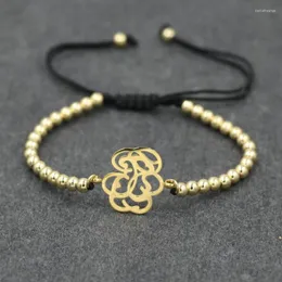 Charm Pulseiras Design Oco Pulseira de Aço Inoxidável Para Homens Feminino Contas de Cobre Corda da Sorte Corrente Ajustável Meninas Presente Infantil