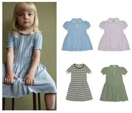 Abiti da ragazza Abito da bambina europeo Maglione Primavera Estate FUB Marca Manica corta Maglia Bambini Ragazze Polo Abito Sorelle Abbigliamento casual 230628