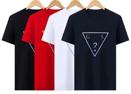 2023 Designer Camisas Casal T-shirt Solto Mens Mulheres Triângulo Algodão Redondo Pescoço Versátil Manga Curta Peça Anti-Encolhimento Respirável Solto Mens Moda Camiseta M XXXL