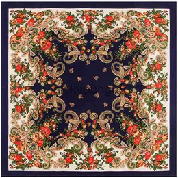 Bandanas cm Bohême Paisley Style Hiver Carré Écharpe Marque De Luxe Écharpe Femmes Nouveau Design foulard Mouchoir Foulards Pour Dames x0628