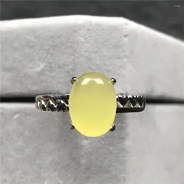 Klusterringar äkta naturlig gul bärnsten ädelsten ring smycken för kvinnor dam män lycka kärlek gåva reiki 10x8mm pärlor justerbara