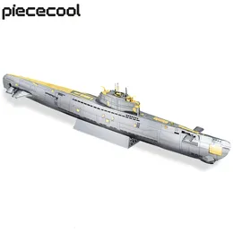3D Puzzles Piececool 3D Metal Puzzles DIY Submarine Model Building Kits for Teens Gifts Brain Teaser 230627
