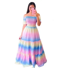 Maternity Dresses Rainbows Pregnant Women Wedding Dress Party Evening Maxi Gown Summer Casual Sexy Off Shoulders Po Pography Props Clothes 230628