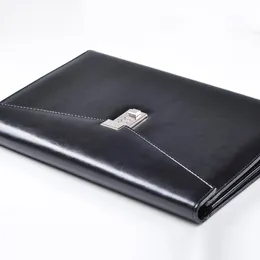 Bag A4 Document File Folder with Lock Padfolio Fichario Password Briefcase Organzier Executive Cabinet Pu Leather Office Manager Bag