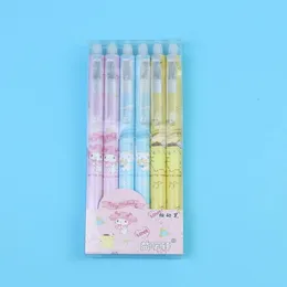 الأقلام 36 PCS/Lot Kawaii Dog Rabbit Arasable Gel Pen Cute 0.5mm Blue Ink Signature Pens Home Home Office School School Wholesale