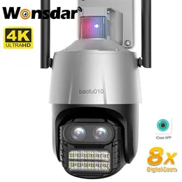 Câmera IP WIFI 4K 8MP PTZ Câmera Outdoor 2.8+12mm Dual-Lens 8X Zoom Câmera de Segurança Rastreamento Automático P2P CCTV Vigilância iCSee L230619