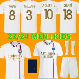 23/24 Maillot Lyon Soccer Jerseys 2023 Home Toko Ekambi L.Paqueta Kadewere Dembele Aouar Shats