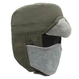 Berets Outfly Trendy Winter Pilot Hat With Earmuffs Waterproof And Mask Integrated Windproof Ski Thickened Couple