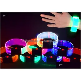 Party Favor Luminatex Magnetic Led Браслеты накаливания - Flash Armband Lights для концертов Работа со сменной батареей Легкая застежка. Drop DHPTC