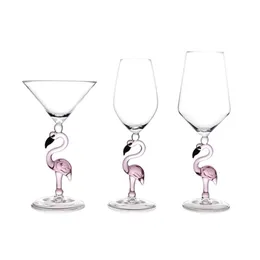 Kubki Pink Flamingo koktajl kieliszek kryształ szampana szampańska puchar wina martini martini kubek na wesela obchody Święta Dziękczynienia miłośnik 230627