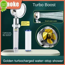 New Turbo Propeller Water Saving Filter Multicolor Shower Handheld Childrens Shower Bathroom Accessories Pressurized With Fan