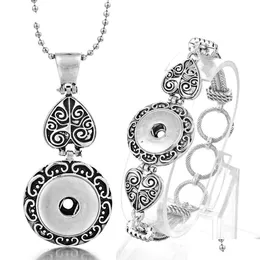 Bracciale Collana Noosa Ginger Snap Jewelry Set Sier Placcato Intercambiabili 18Mm Button Pendenti E Vocheng Drop Delivery Set Dho2A