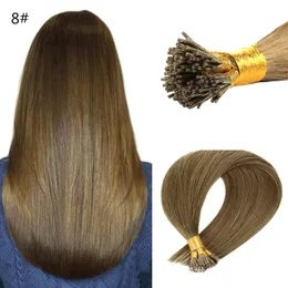 Stock Prebonded Hair Extensions Virgin Human Hair Extension I Tip Thick Ends Keratin Stick Top Grade For White Women 100g/set 100pcs/100g 12-30 inch 1# 2# 4# 6# 8# 30% Long Hair