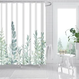 Douchegordijnen 3d Plant Bloem Palmblad Vlinder Douchegordijnen Badkamer Gordijn Frabic Waterprood Polyester Badgordijn met Haken 230627