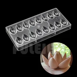 Bakningsformar 3D Lotus Form Polykarbonat Choklad Mögel Köksverktyg CACE CANDY PC CHOCOLATE MAL BAKING PASORTITER 230627