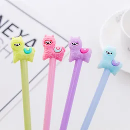 Pens 48Pcs/Lot Cute Cartoon Alpaca Llama Black Ink Gel Pen Creative Stationery Office School Supplies Writing Tool Promotion Gift