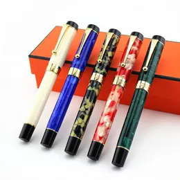 펜 Jinhao 100 센 테니얼 수지 분수 펜 EF /F 18KGP M /BENT NIB 0.6 /1.2mm 컨버터 골든 클립 비즈니스 사무실 선물 펜