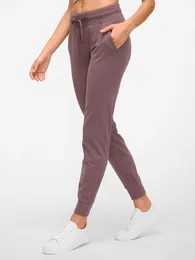 Lulus Yoga Alinhar Calça de moletom de corrida feminina com cordão de bolso Ajuste relaxado Calça de corrida cônica para leggings lounge