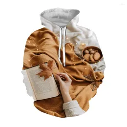 Herrtröjor jumeast tryck hoodie mäns romantisk estetisk humör lös huva tröja man mode streetwear unisex vinter tunika