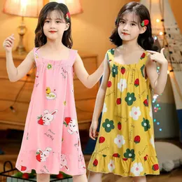 Pyjamas Children's Summer Spring Girls Princess Nightdress Baby Girl Sleeveless Dress Homewear 4 6 8 10 12 år 230627