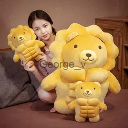 Fyllda plyschdjur Big Muscle Body Teddy Bear Plush Toys Stuffed Pigbearlion Boyfriend Huggble Pillow Stol Kudde födelsedagspresent till Boy Girl J230628